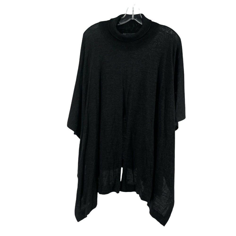 Crea Concept Sweater Dolman Turtleneck Split Front Grey Size 38 US M Wool Blend